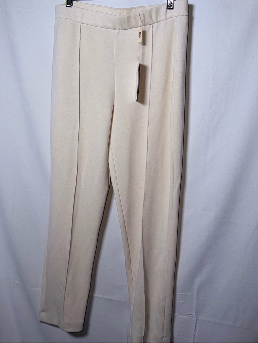 Elie Tahari Neutral Cream Straight Leg Track Pants
